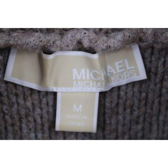MICHAEL KORS TURTLE NECK ACRYLIC SWEATER SIZE M LIGHT BROWN - Picture 6 of 7